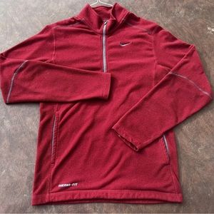 Nike Therma-Fit Lightweight Red Long Sleeve Pullover Sweater Men's Size S